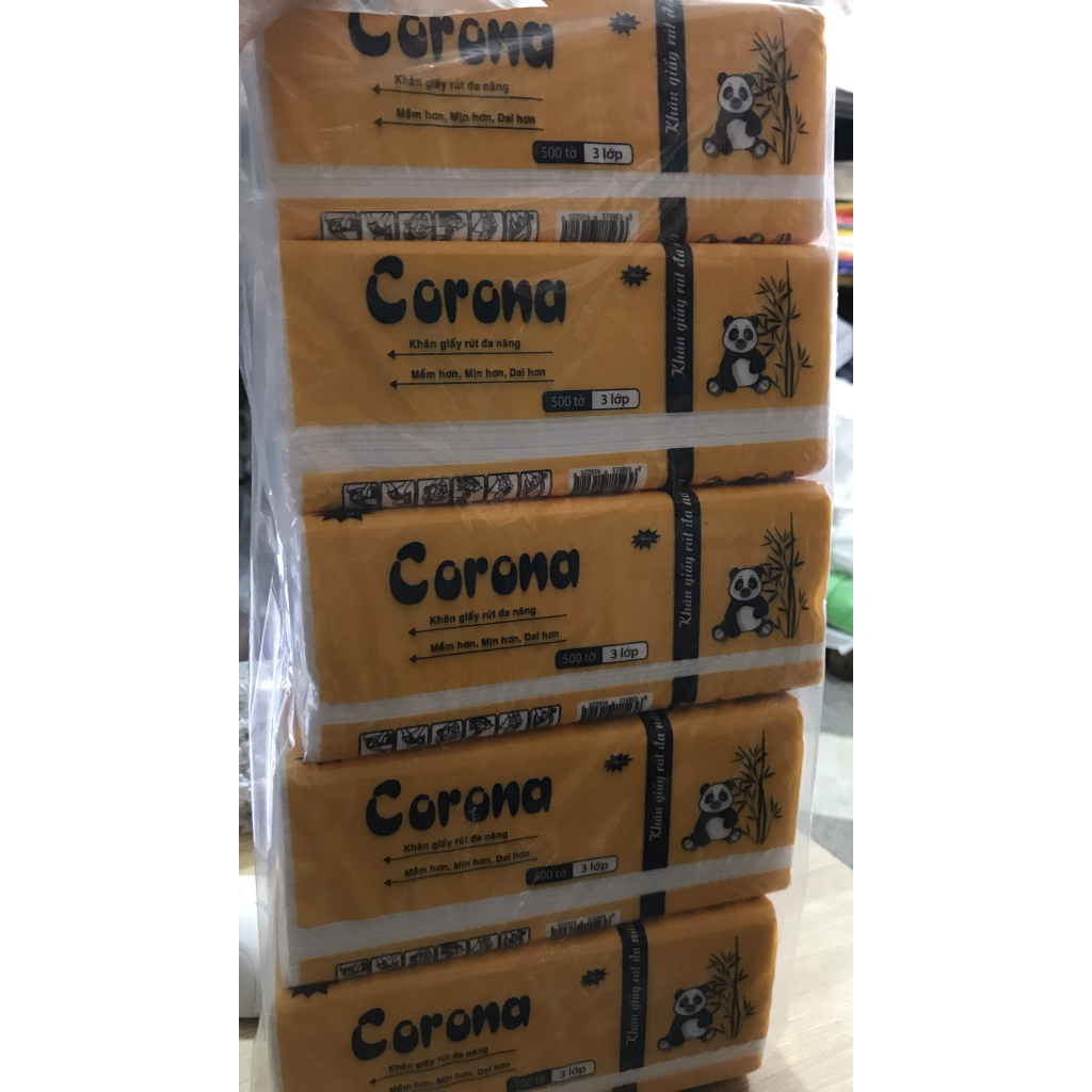 Khăn giấy rút đa năng Corona loại lớn/ giấy gấu trúc