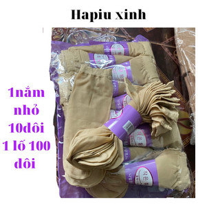 Tất da chân hàn quốc cổ ngắn mác tím 10 đôi