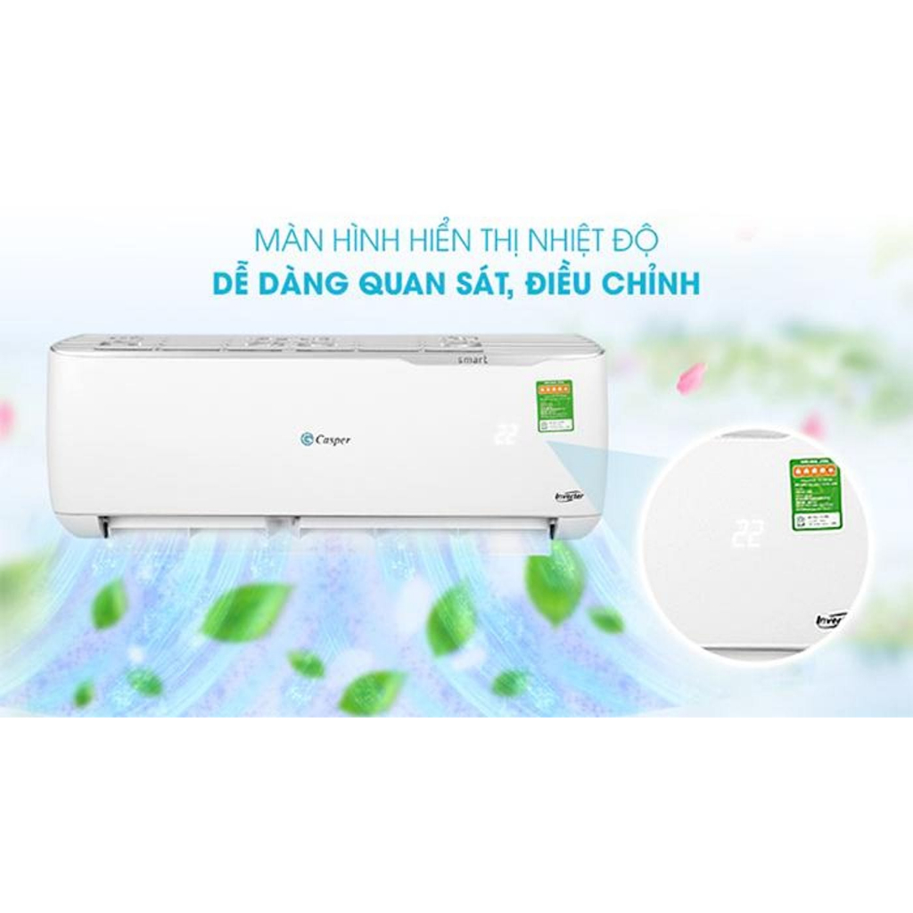 Điều hòa 1 chiều Casper 9000BTU (1HP) LC-09FS33 - Model 2022, xuất xứ Thái Lan, Bảo hành 3 năm tại nhà.