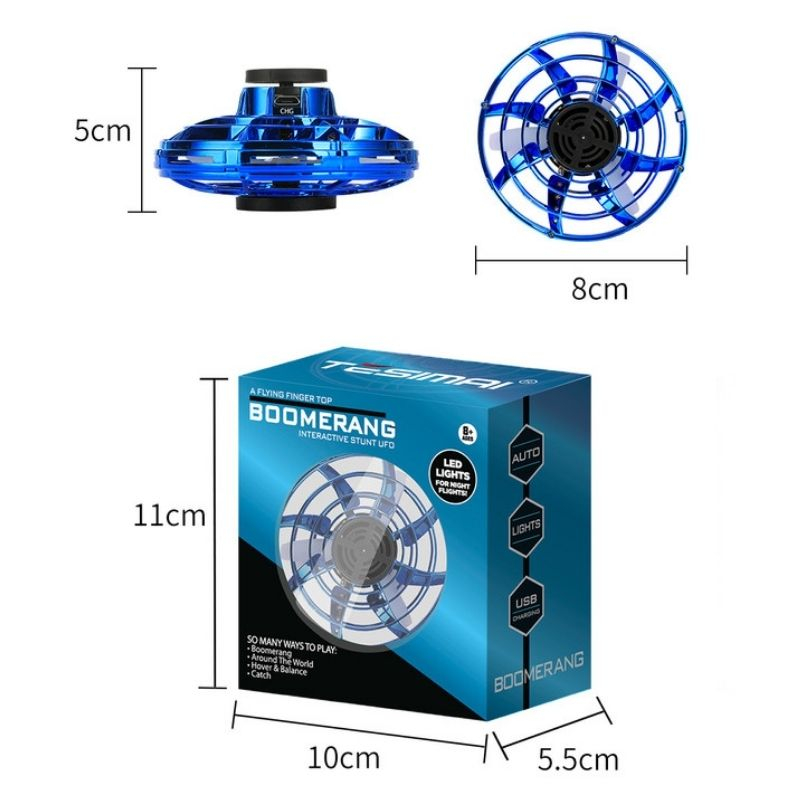 Đồ chơi đĩa bay U.F.O phát sáng kèm quạt mát dành cho bé PAPAZUM
