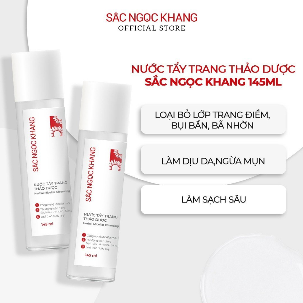 Combo 3 món làm sạch sâu Sắc Ngọc Khang giúp làm sạch bụi bẩn, dầu thừa, bã nhờn, ngừa mụn