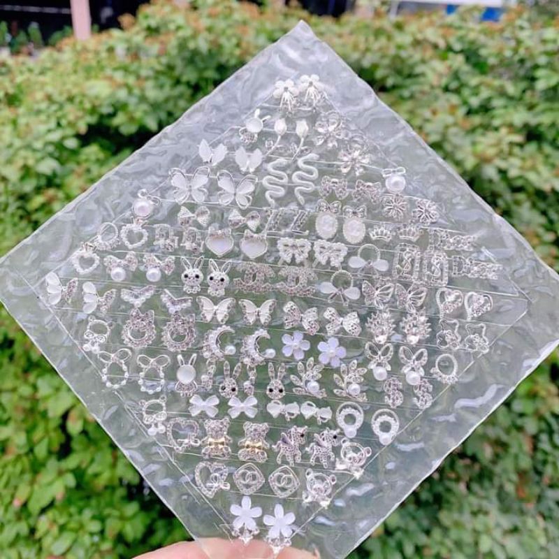 *CHARM BẠC* charm nail trang trang trí móng màu bạc