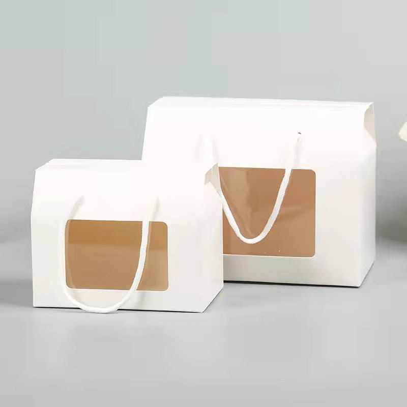 Túi đựng quà tặng giấy kraft 20x15x11cm 1 mặt trong suốt