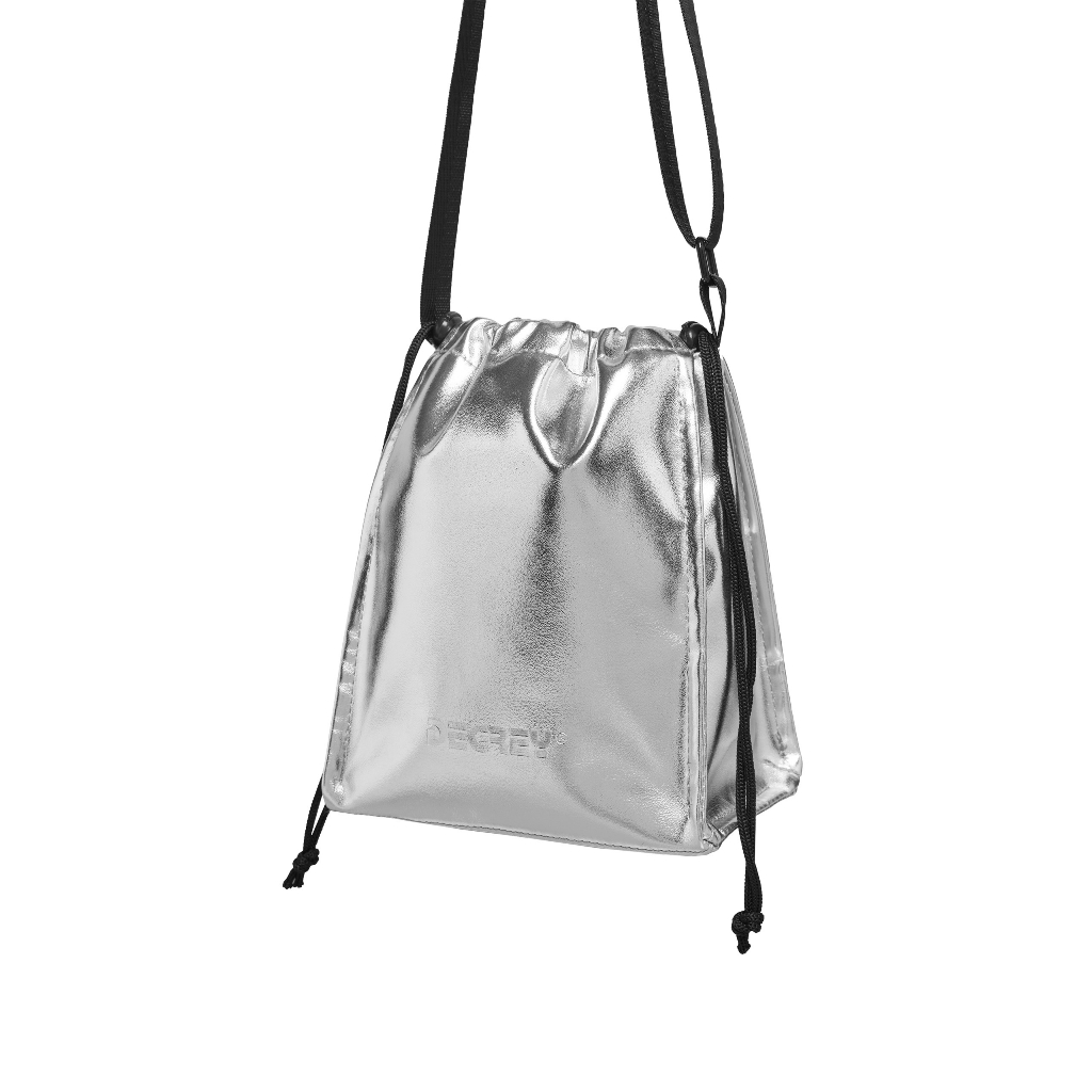 Túi đeo chéo nam nữ unisex Degrey Mini Bag Drawstring Silver - MBDS
