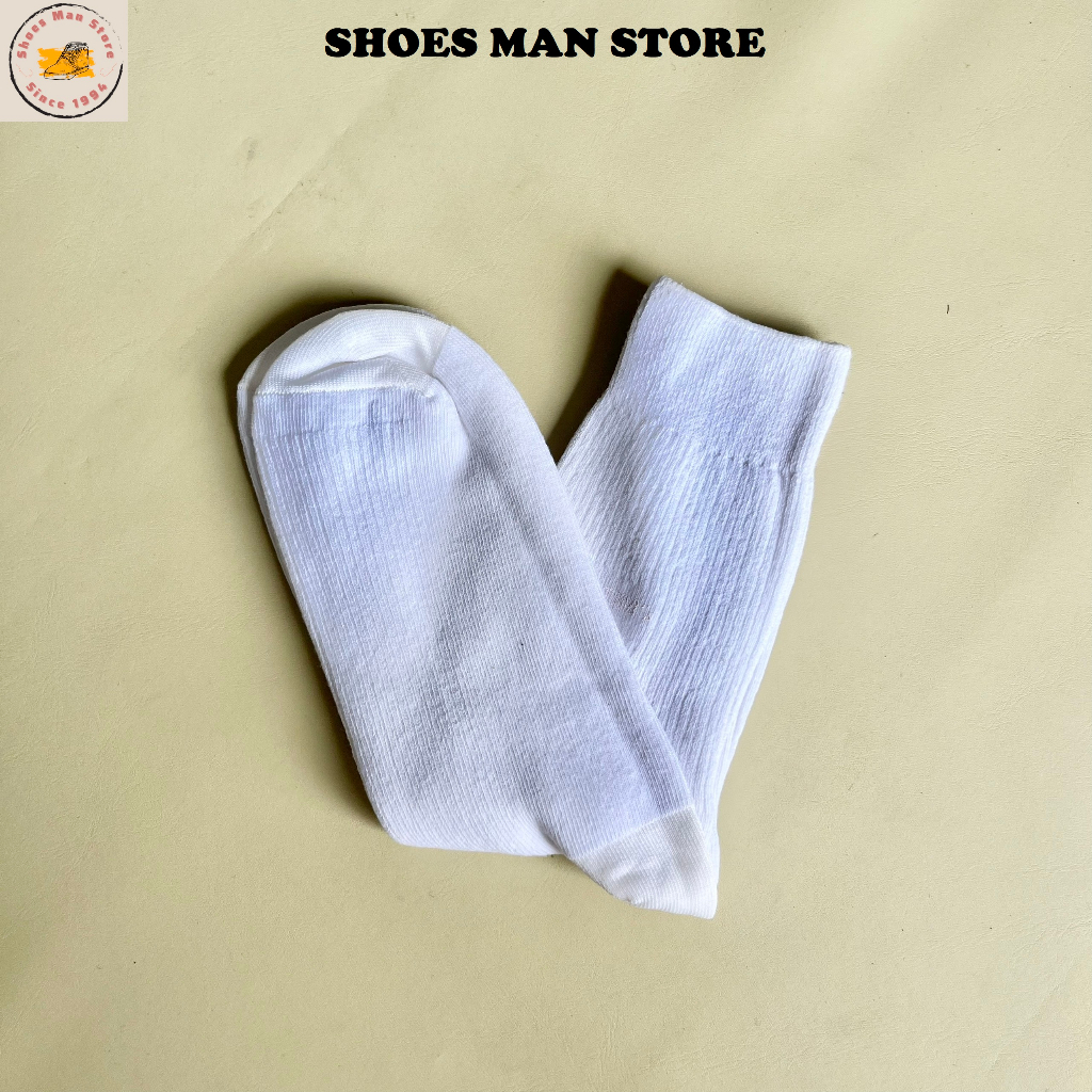 Tất Vớ Cotton Dài Màu Trắng