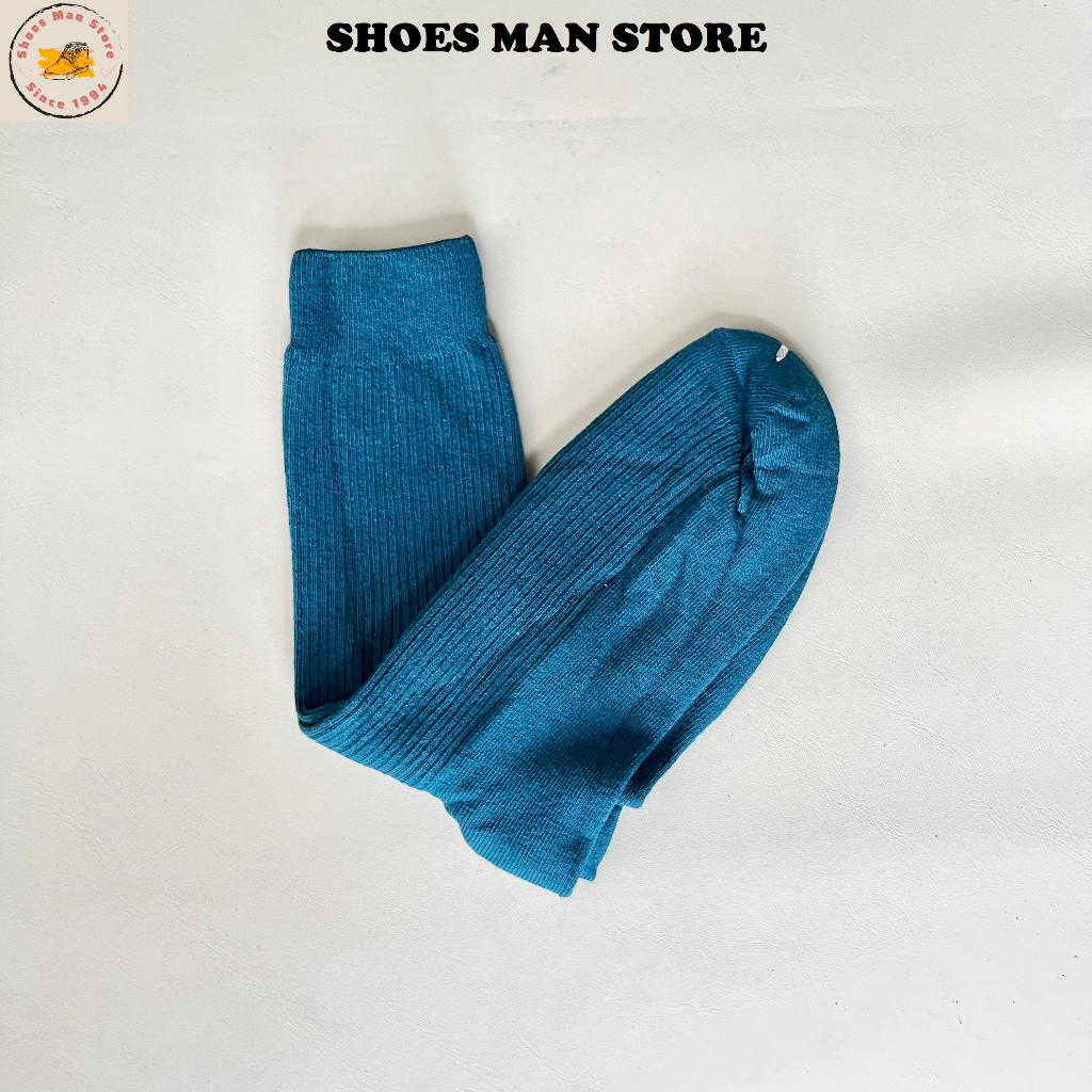 Tất Vớ Cotton Dài Màu xanh ghi