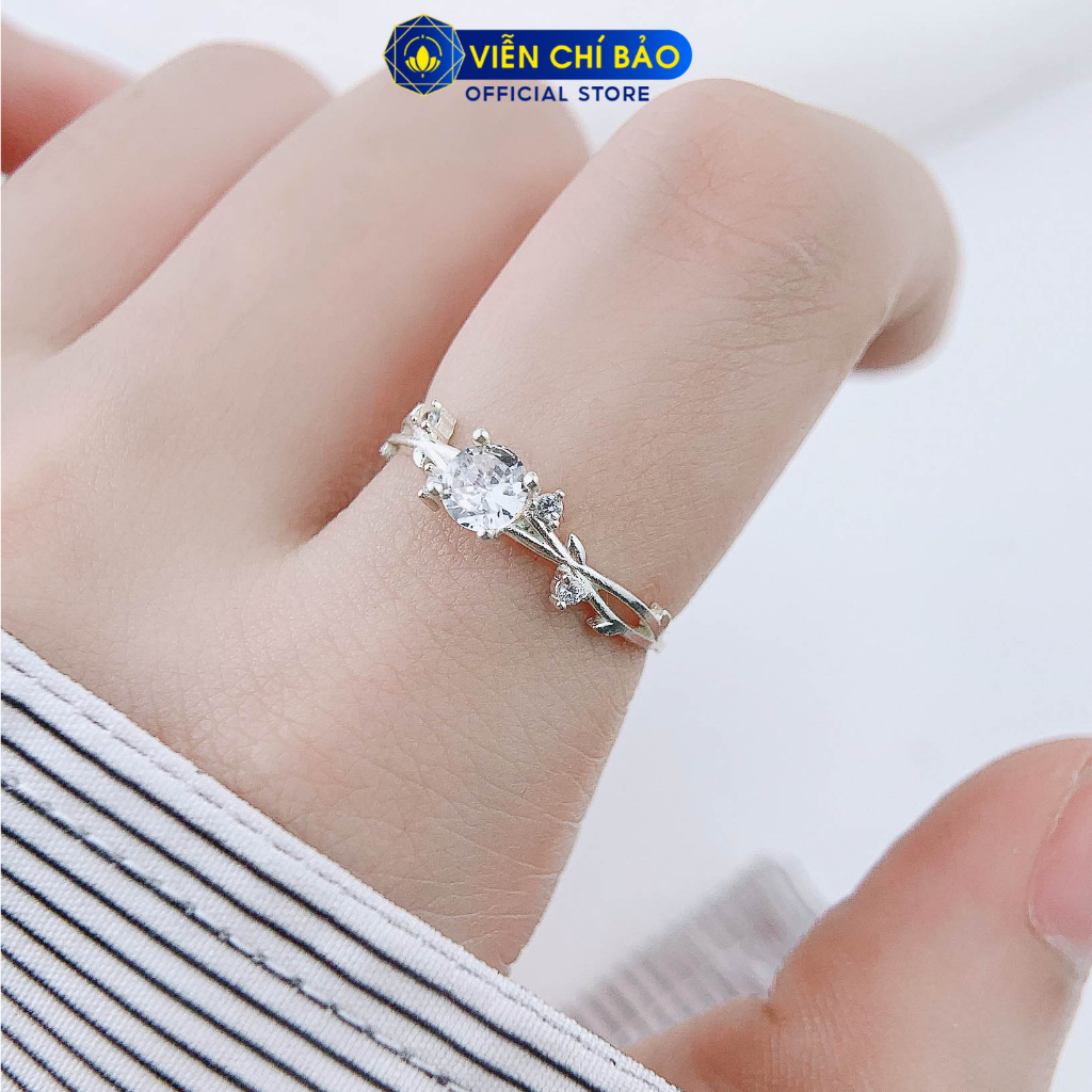 Nhẫn bạc nữ xoắn cánh lá chất liệu bạc 925 thời trang phụ kiện trang sức Viễn Chí Bảo N400112