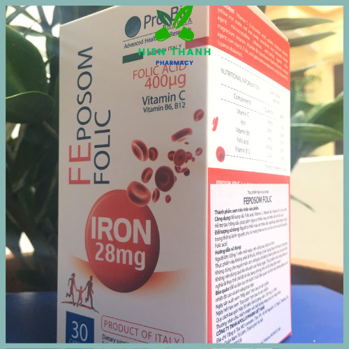 Viên uống bổ sung sắt FEPOSOM FOLIC nhập khẩu Italia