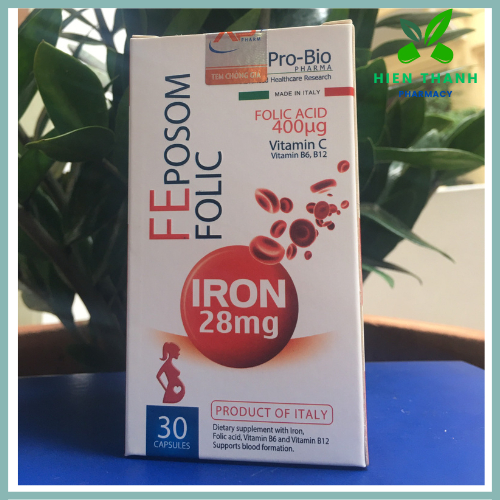 Viên uống bổ sung sắt FEPOSOM FOLIC nhập khẩu Italia