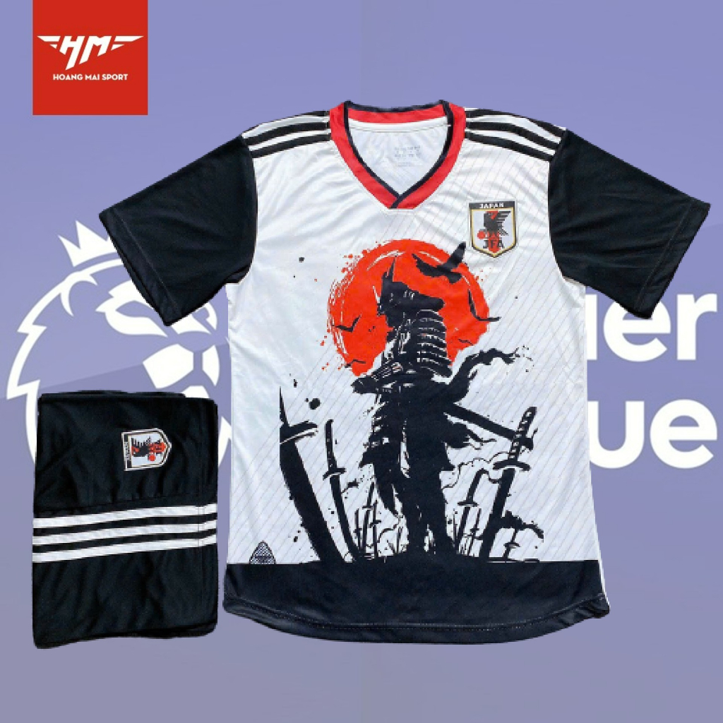 Bộ quần áo đá bóng, áo đá banh Nhật bản samurai mẫu mới nhất vải thun thái
