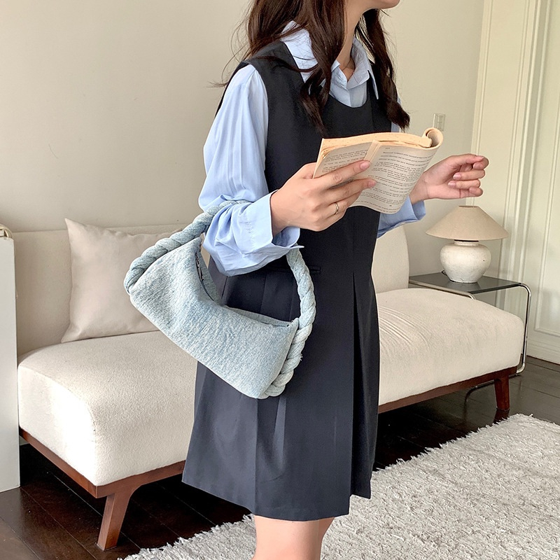 Túi xách tay vải Denim thời trang hàn quốc cho nữ