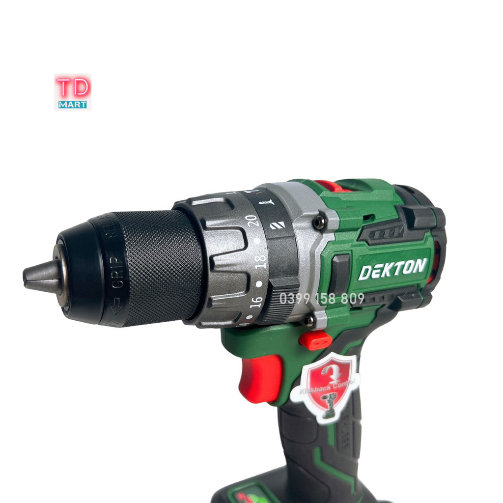 Thân Máy Khoan 3 Chức Năng Dekton  M21-KB1385PRO / Anti KickBack / Chân Pin Makita Phổ Thông Có Chế Độ Tạo Xung