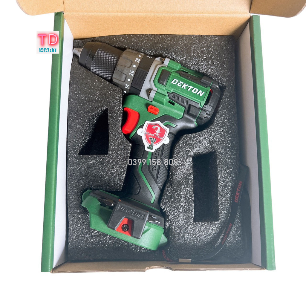 Thân Máy Khoan 3 Chức Năng Dekton  M21-KB1385PRO / Anti KickBack / Chân Pin Makita Phổ Thông Có Chế Độ Tạo Xung