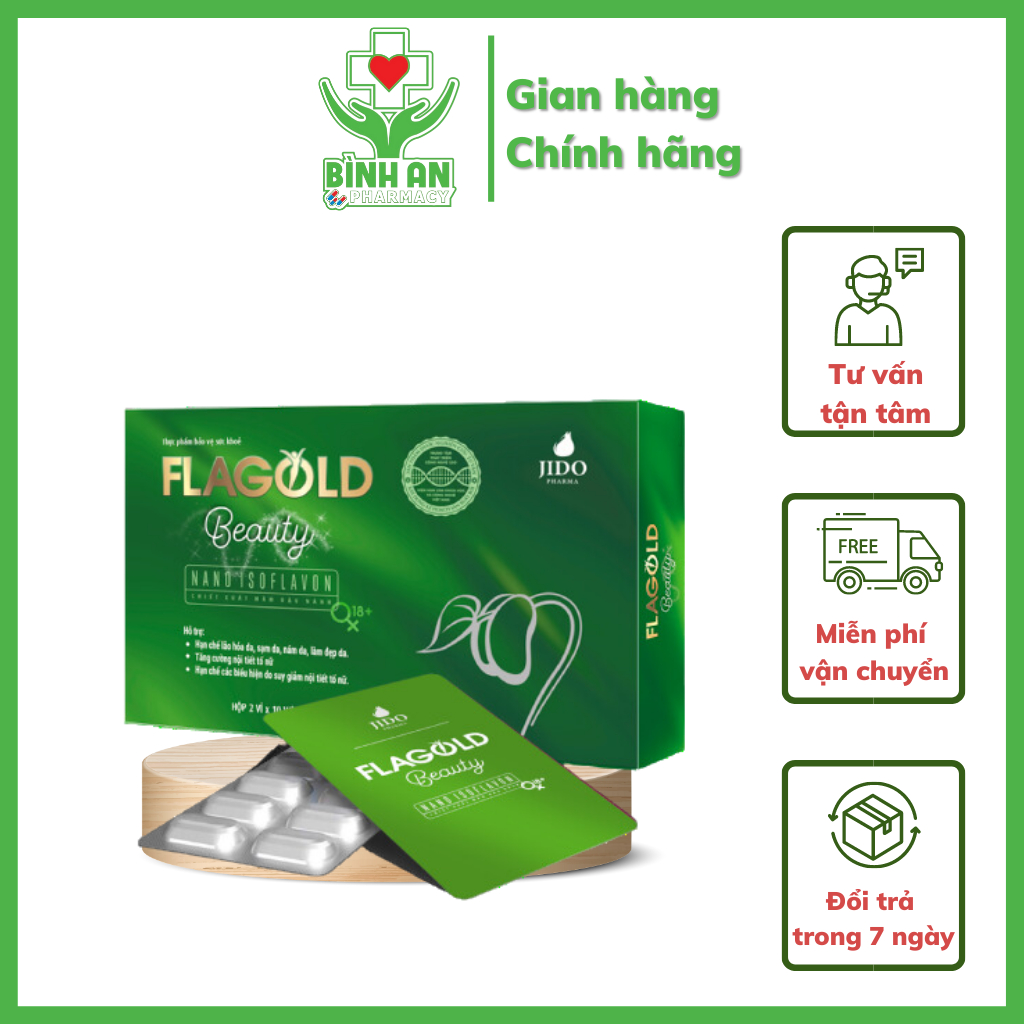 Viên uống mầm đậu nành Flagold Beauty hộp 30 viên – Hỗ trợ tăng cường nội tiết tố nữ