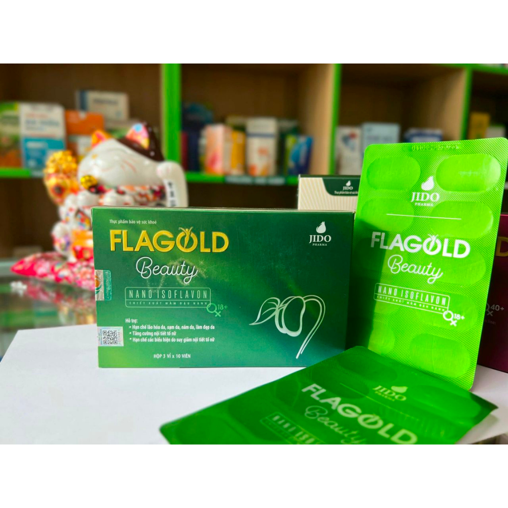 Viên uống mầm đậu nành Flagold Beauty hộp 30 viên – Hỗ trợ tăng cường nội tiết tố nữ