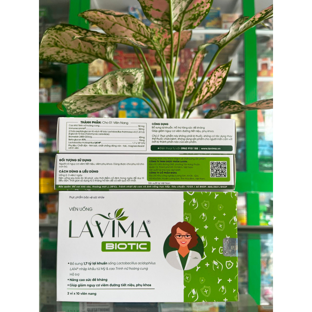 Viên uống Lavima Biotic - Giúp bổ sung men vi sinh cho vùng kín - Hộp 20 viên - NT Bình an
