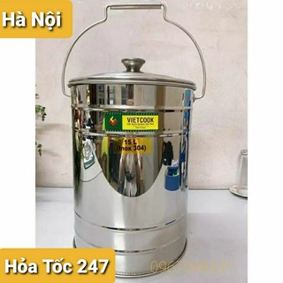 SUS 304 Bình đựng nước inox 304 không vòi,Xô đựng nước inox có quai xách đủ size 10lit,15lit,20 lit Chính Hãng