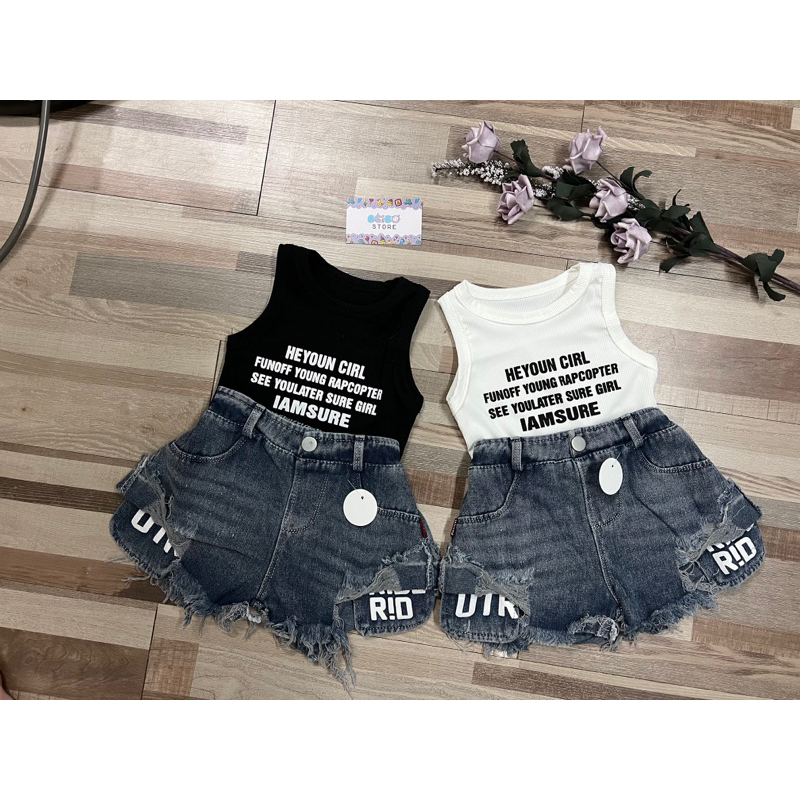 Áo thun cotton ba lỗ siêu đáng yêu mặc thoải mái năng động ngày hè cho bé gái