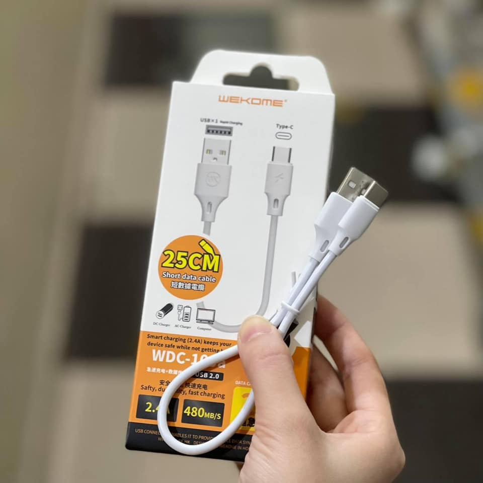 Dây Sạc Ngắn 25CM Chính Hãng, Dây Sạc Dùng Cho Sạc Dự Phòng Sạc Nhanh Công Suất 2.4A