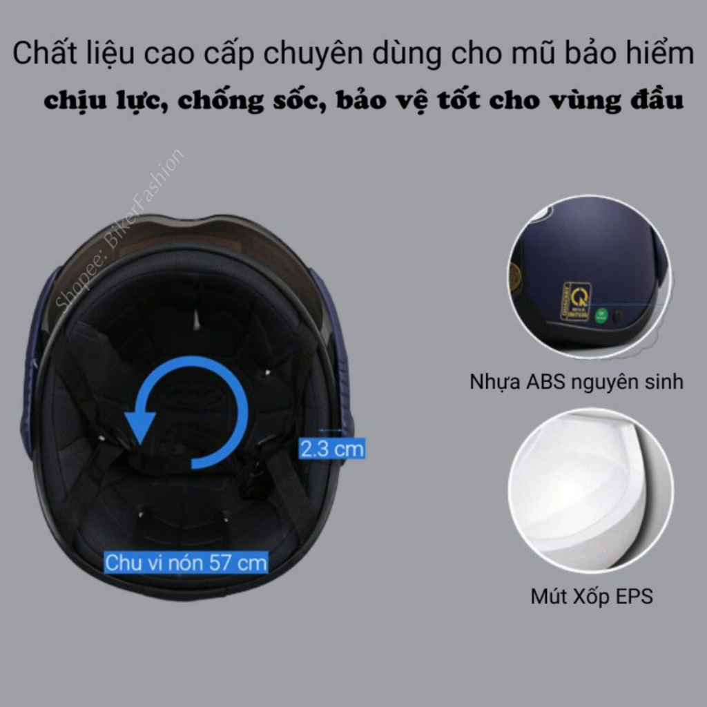 Nón bảo hiểm Asia 1/2 nữa đầu có kính, mũ bảo hiểm ASIA MT105K