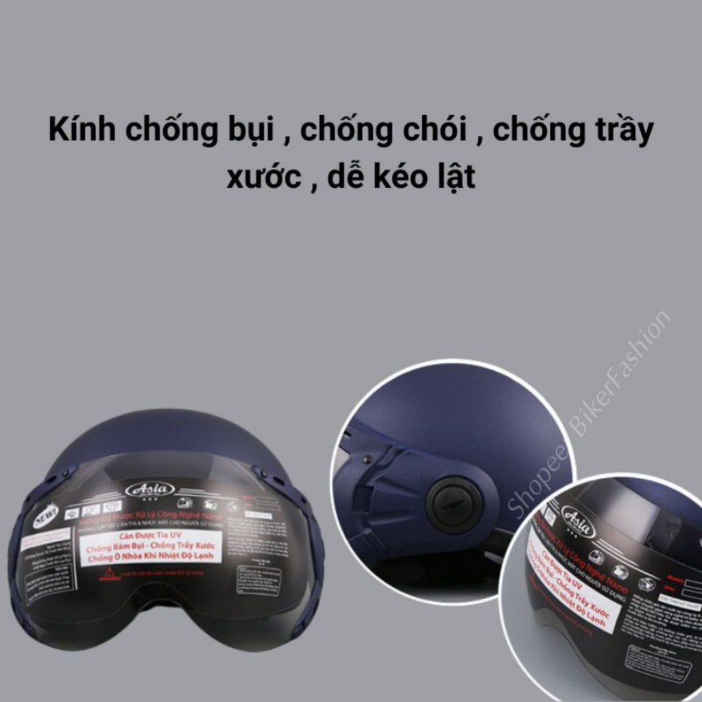 Nón bảo hiểm Asia 1/2 nữa đầu có kính, mũ bảo hiểm ASIA MT105K