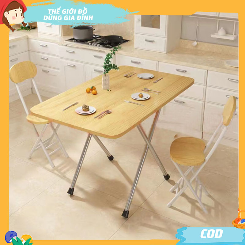 Bàn ăn nhà bếp thiết kế chân gấp gọn thông minh, bàn làm việc nhỏ gọn di động tiện lợi