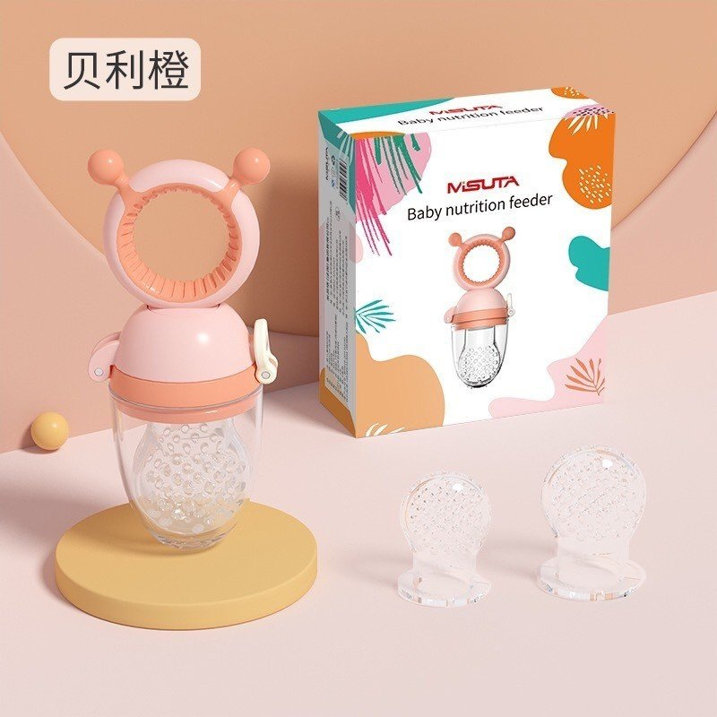 Túi nhai ăn dặm chống hóc cho bé Misuta, túi nhai hoa quả cho bé,3 núm nhai lunakidsbaby