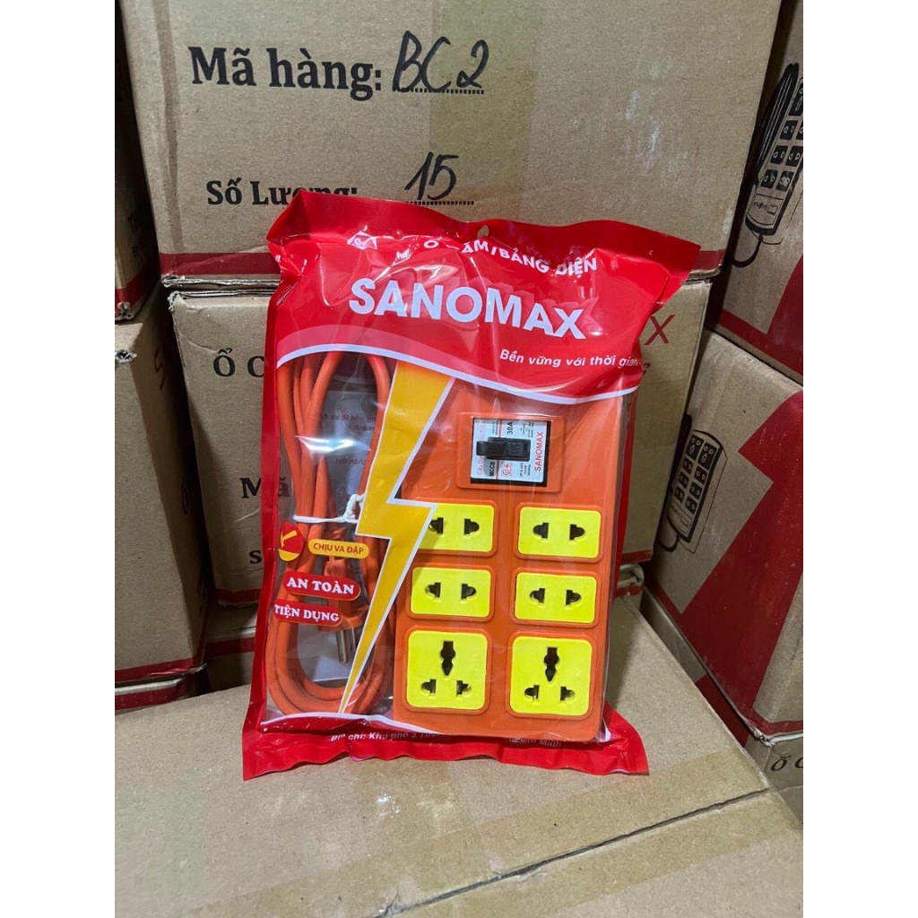 ổ cắm điện Sanomax chịu tải công suất cao, có lắp cb 30a