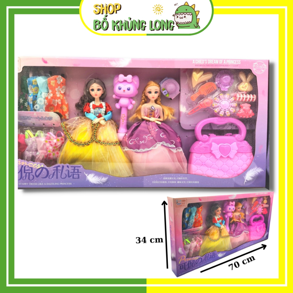 Đồ Chơi Bé Gái Búp Bê Barbi Công Chúa Tóc Mây Thay Đồ Hộp Qùa Tặng Cho Bé Gái Đồ Chơi Búp Bê Công Chúa - BỐ KHỦNG LONG