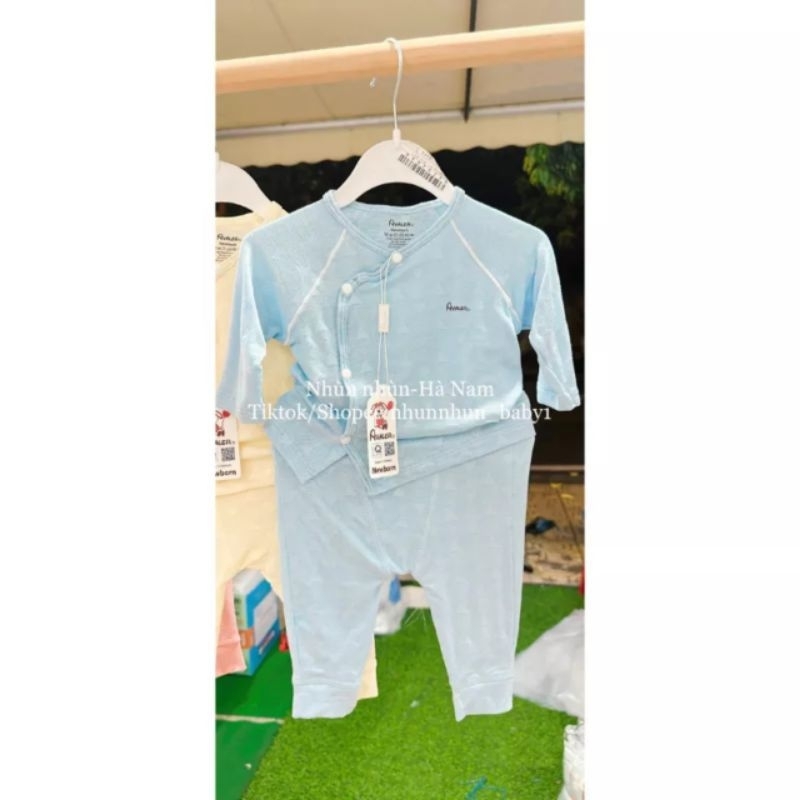 Bộ sơ sinh dài tay cài lệch Avaler chất sợi tre nhiều hoạ tiết dễ thương cho bé