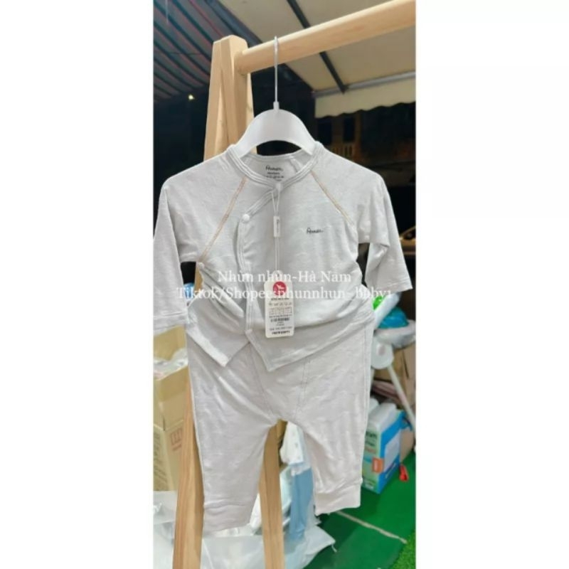Bộ sơ sinh dài tay cài lệch Avaler chất sợi tre nhiều hoạ tiết dễ thương cho bé