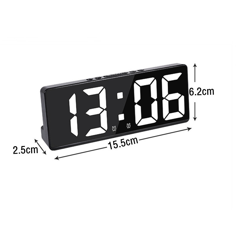 Đồng hồ báo thức kỹ thuật số điều khiển bằng giọng nói Chức năng chống làm phiền 12/24h Đèn Led cao cấp