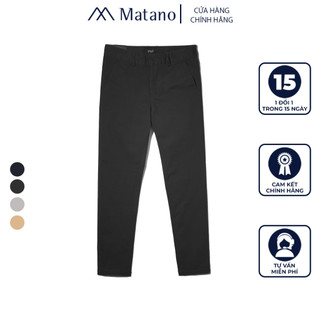 Quần kaki nam MATANO QK003 kiểu dáng dài với túi sau phối nắp, form slimfit, vải cotton dày dặn, thấm mồ hôi, co giãn