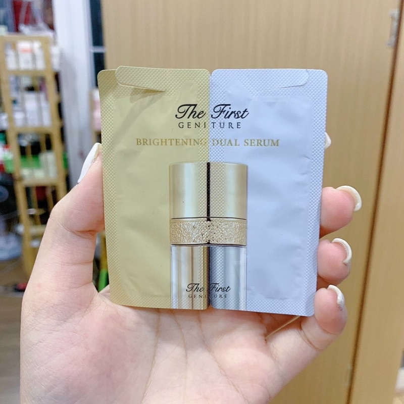 Gói Huyết Thanh Dưỡng Trắng Ohui The First Căng Bóng Da, Mờ Thâm Nám - OHui The First Geniture Brightening Dual Serum