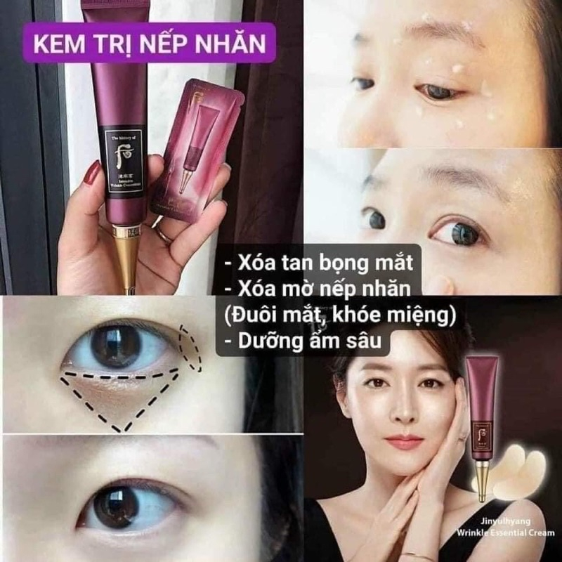 Gói Kem Mắt Whoo Đỏ Chống Nhăn Cao Cấp Chuyên Sâu Cho Da Nhăn Lão Hóa - Jinyulhyang Intensive Wrinkle Concentrate