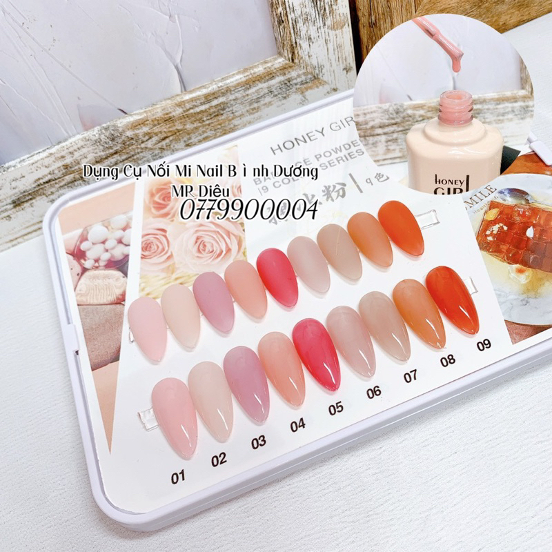 Set 9 màu honey siêu đẹp rất nhiều set,mời khách lưạ 💅tặng luôn bản màu sơn sẵn💅💅💅