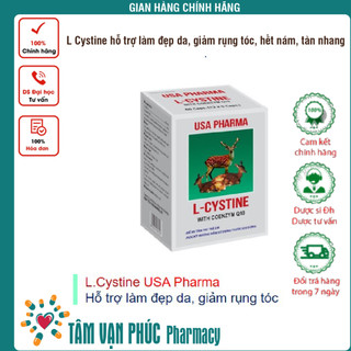 L Cystine hỗ trợ làm đẹp da, giảm rụng tóc Hộp 60 viên 500mg, hết nám, tàn nhang, có thêm Coenzym Q10