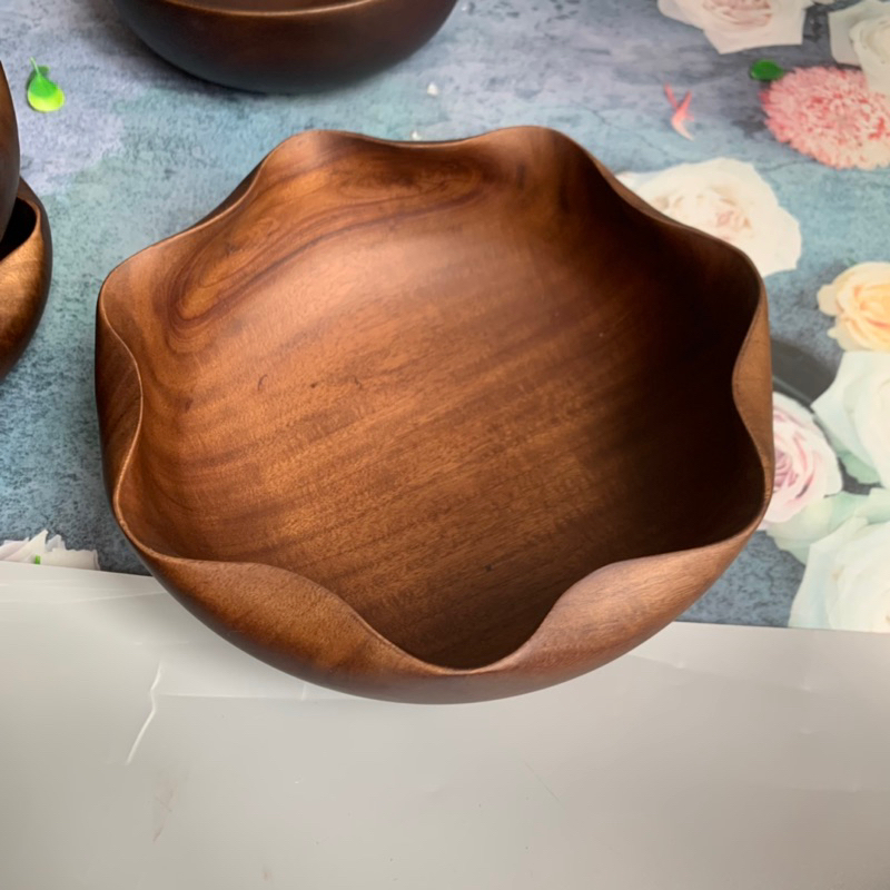 Bát Gỗ Hoa Sen Màu óc chó đẹp Vitrapro