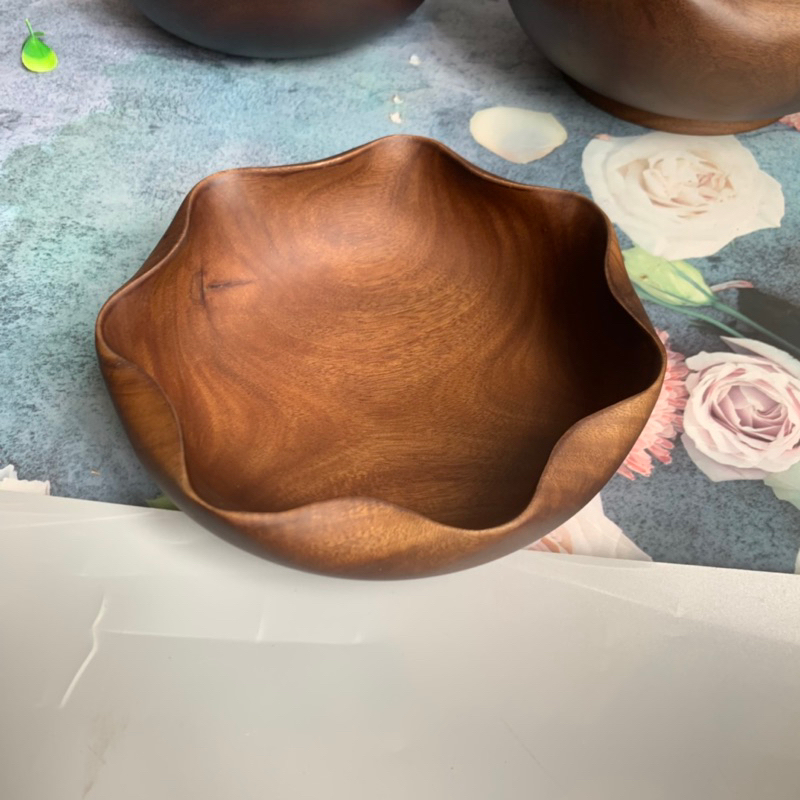 Bát Gỗ Hoa Sen Màu óc chó đẹp Vitrapro