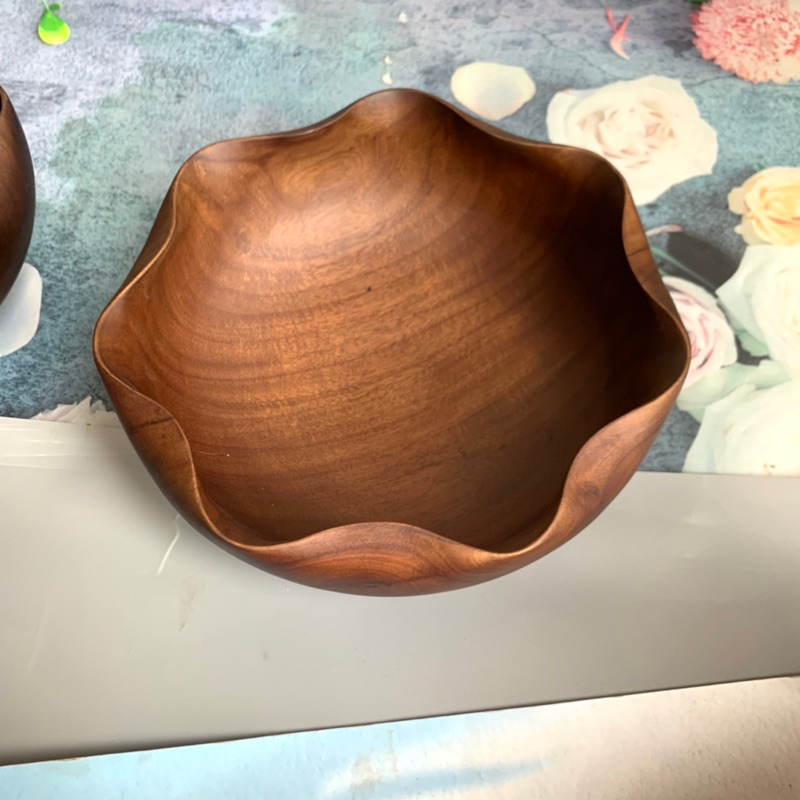 Bát Gỗ Hoa Sen Màu óc chó đẹp Vitrapro