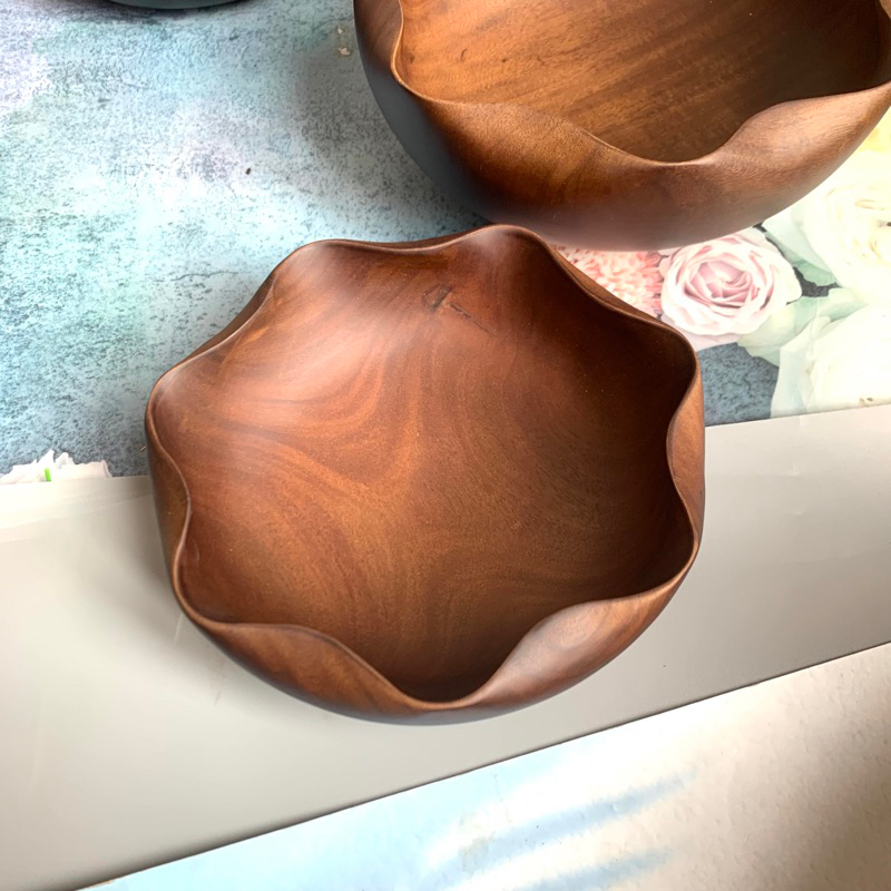Bát Gỗ Hoa Sen Màu óc chó đẹp Vitrapro