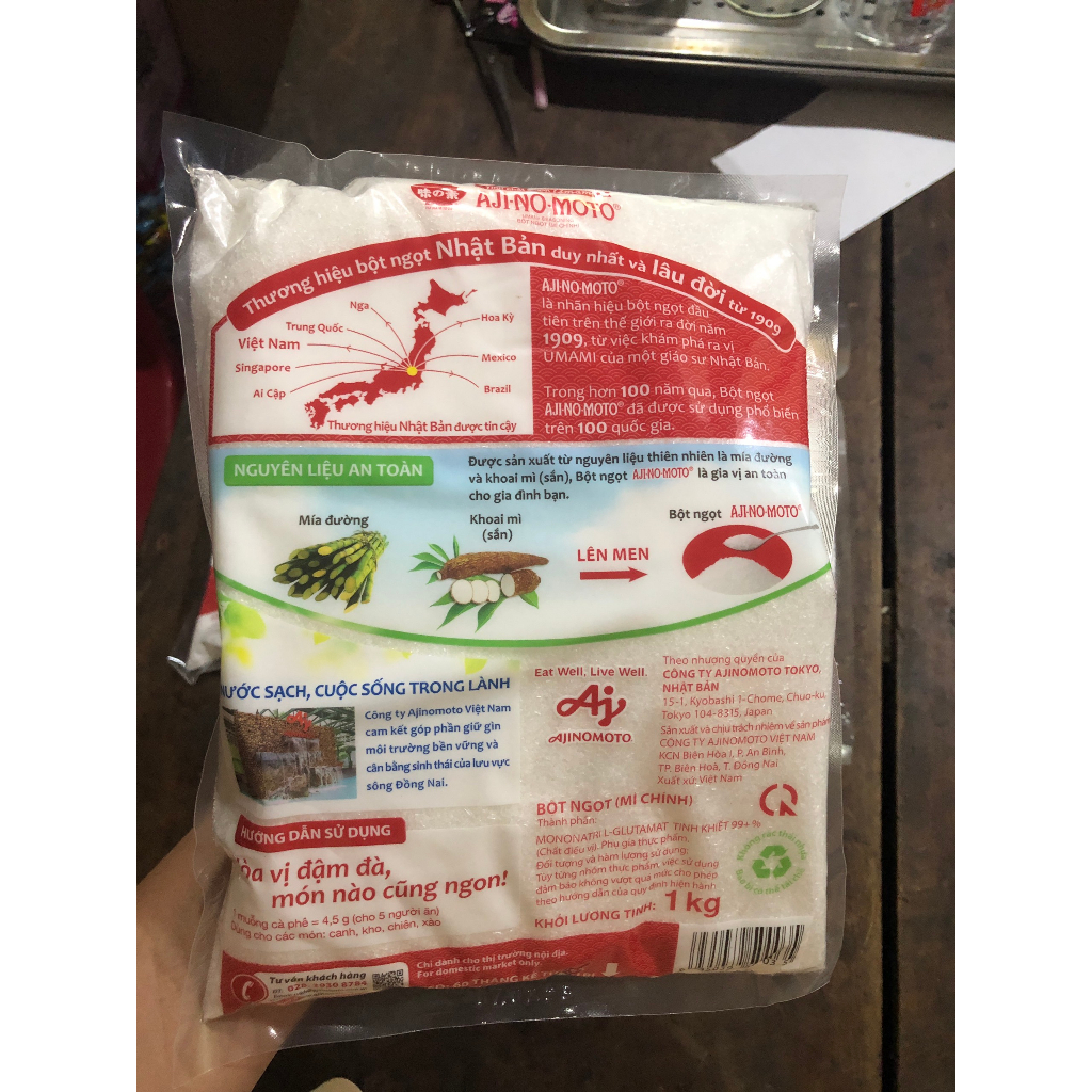 Mì chính, bột ngọt Ajinomoto gói 1kg hạt bé