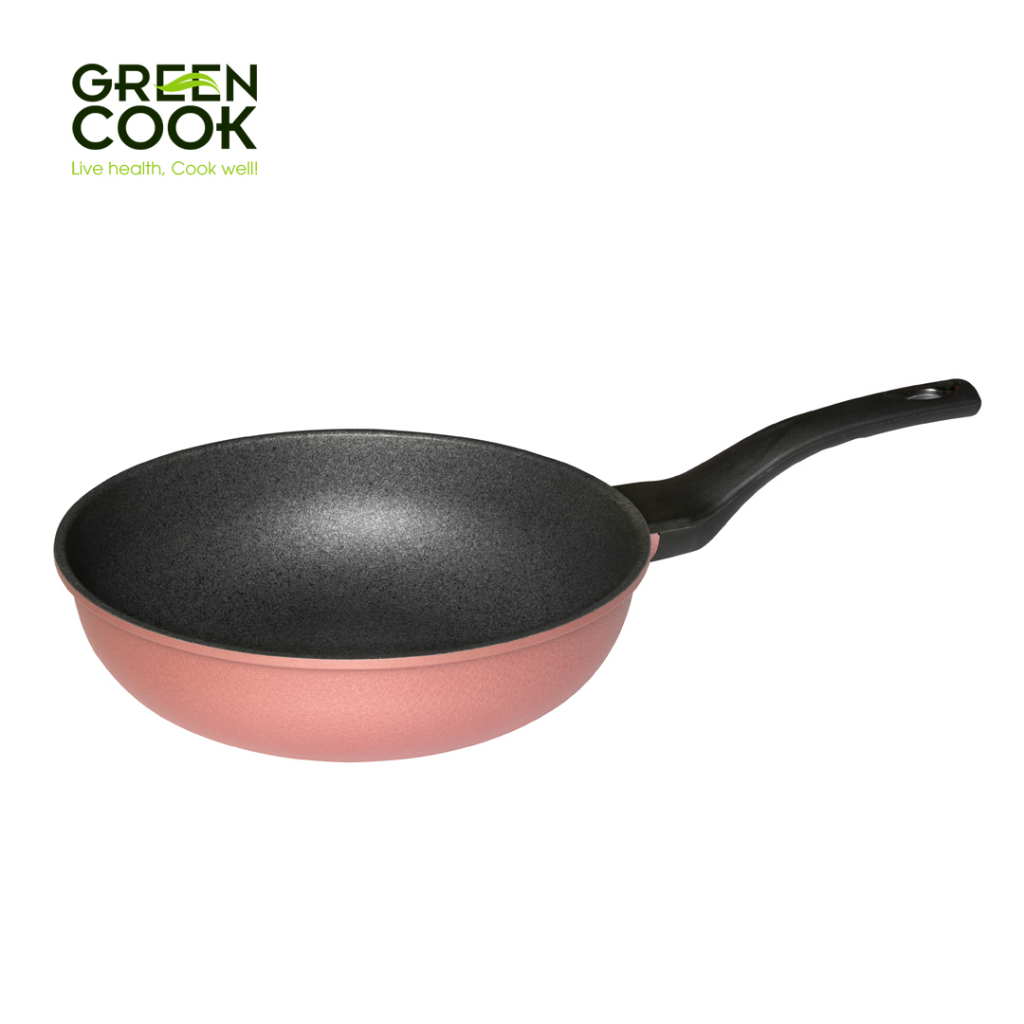 Chảo đúc vân đá đáy từ sâu lòng chống dính 30cm Green Cook GCP05-30IH