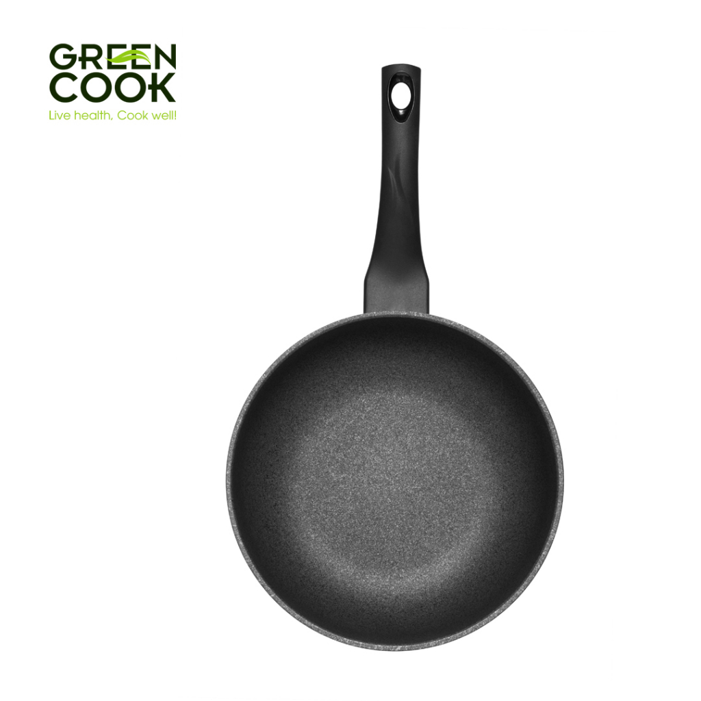 Chảo đúc vân đá đáy từ sâu lòng chống dính 26cm Green Cook GCP05-26IH