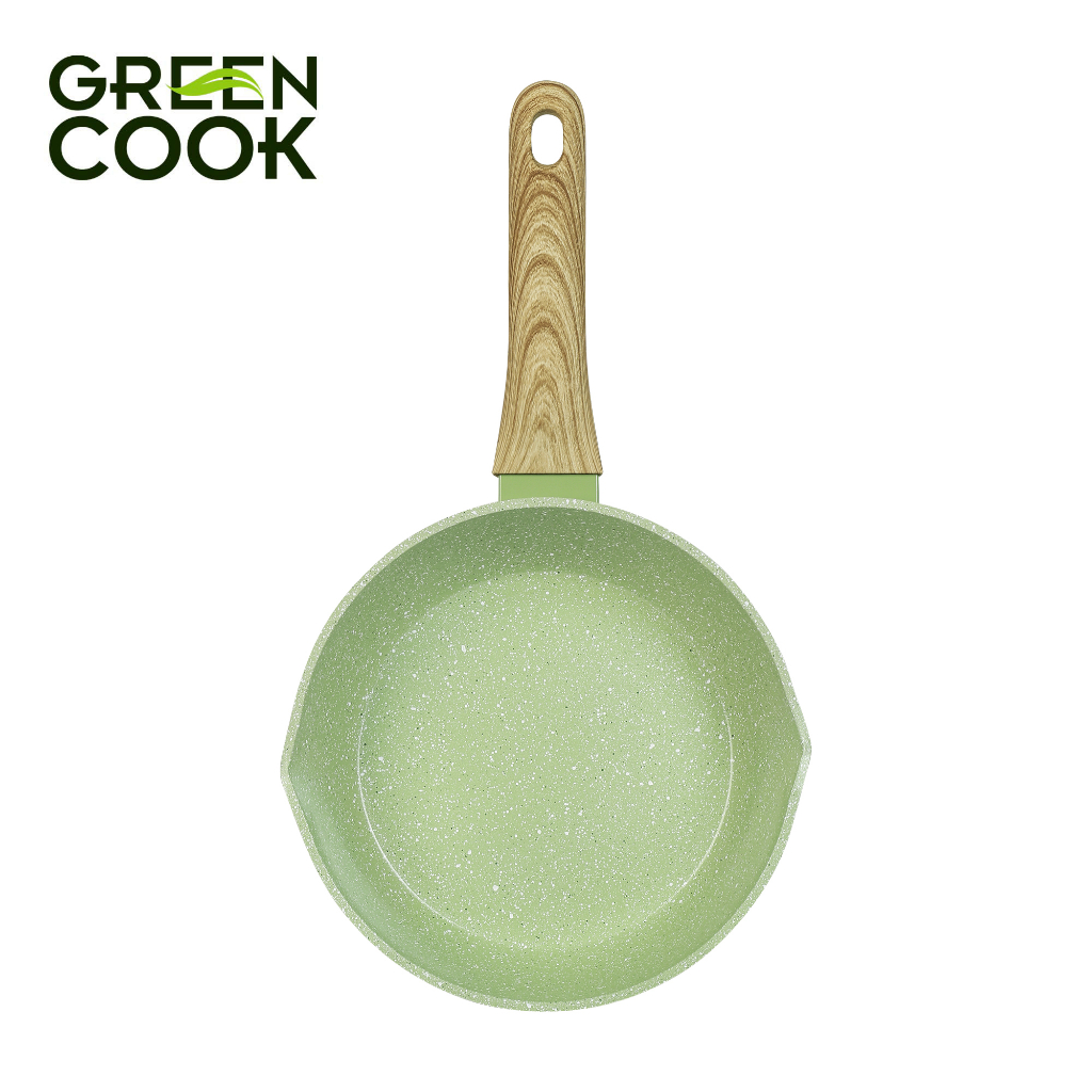 Chảo chống dính đáy từ Green Cook GCP tay cầm chịu nhiệt - Hàng chính hãng.