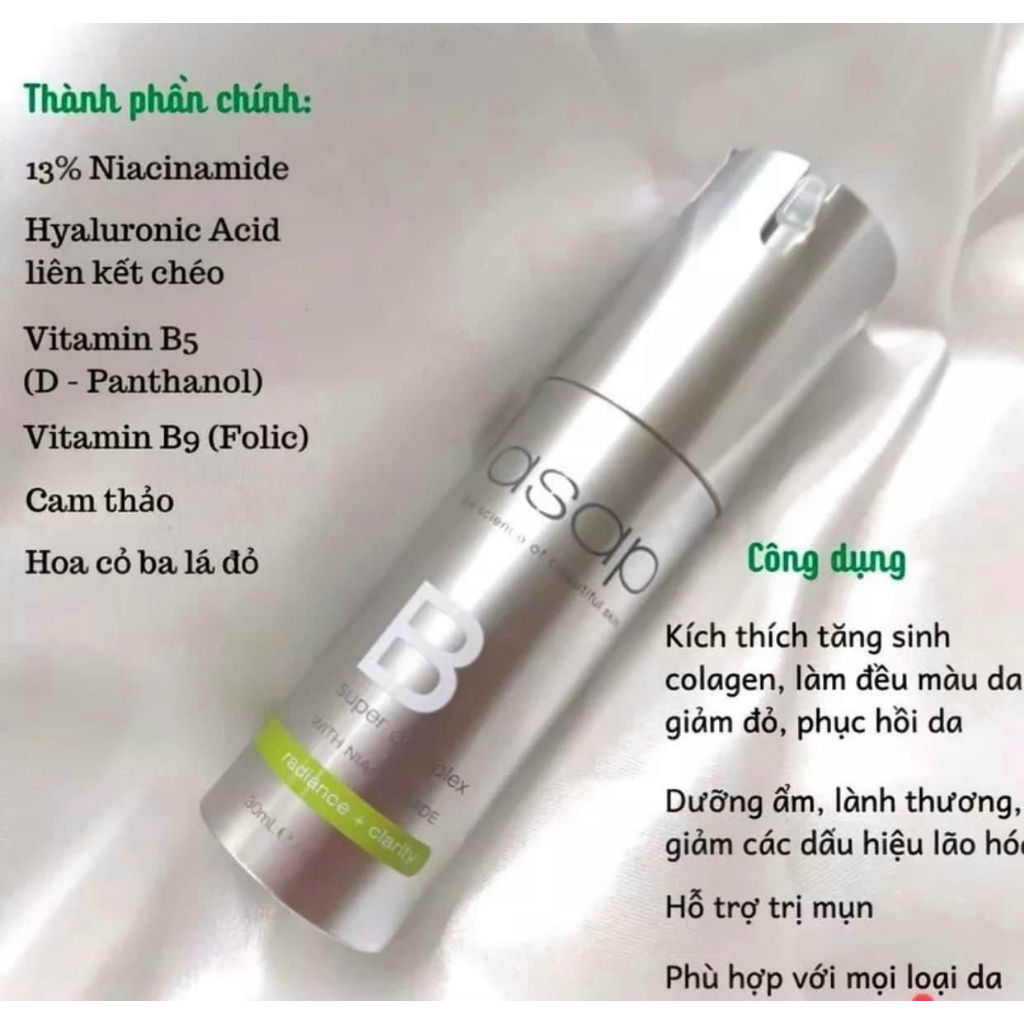 Serum Super B Complex Asap 30ml dưỡng sáng da, giảm mụn