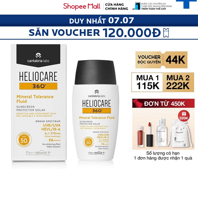 Kem Chống Nắng Giảm Mụn Heliocare 360 Water Gel Spf50+ 50ml Da Thường, Hỗ Hợp Và Da Dầu Nhờn