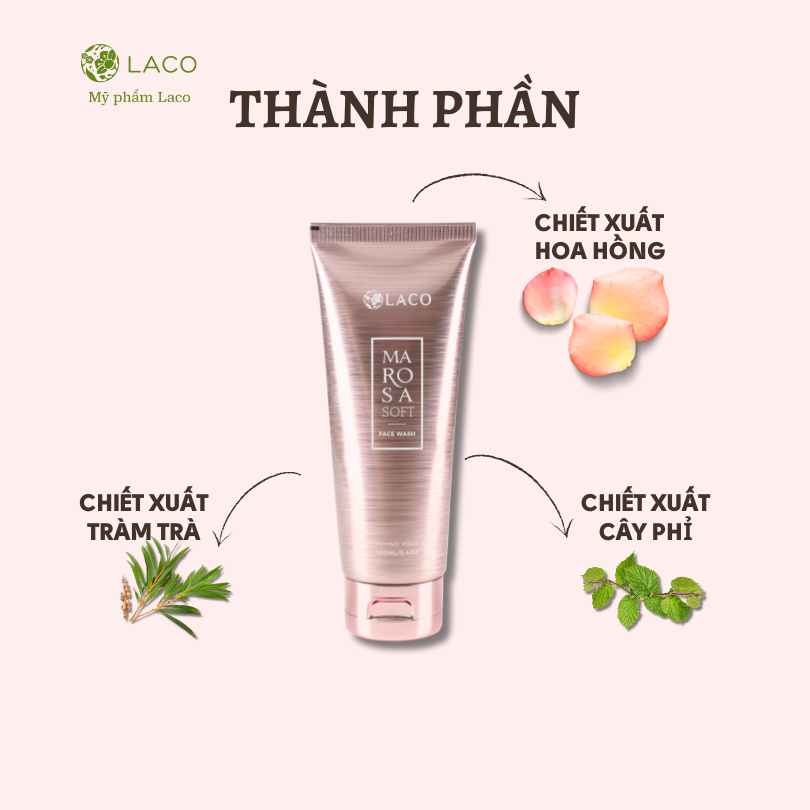 Sữa Rửa Mặt Marosa Soft LACO cho da dầu, khô, hỗn hợp 100ml