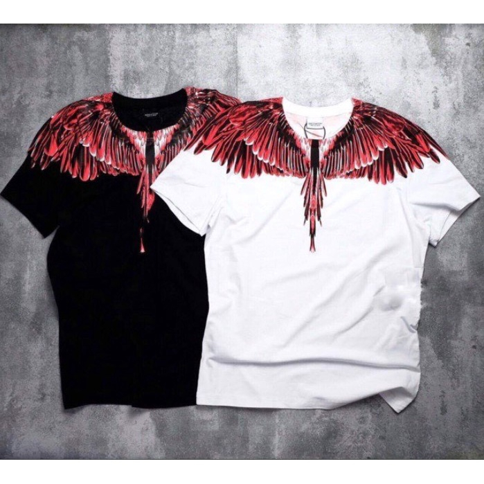 Áo Phông Nam Nữ In Hình Đôi Cánh Trắng Burlon Tràn Cổ Hai Mặt . Áo Cánh Chim Cho Các Boy Phố Đi Chơi Đi Biển Hót 2023