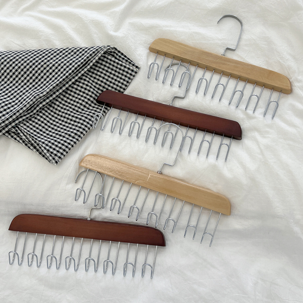 Móc treo đồ lót, áo dây, cà vạt thắt lưng bằng gỗ trơn 28cm